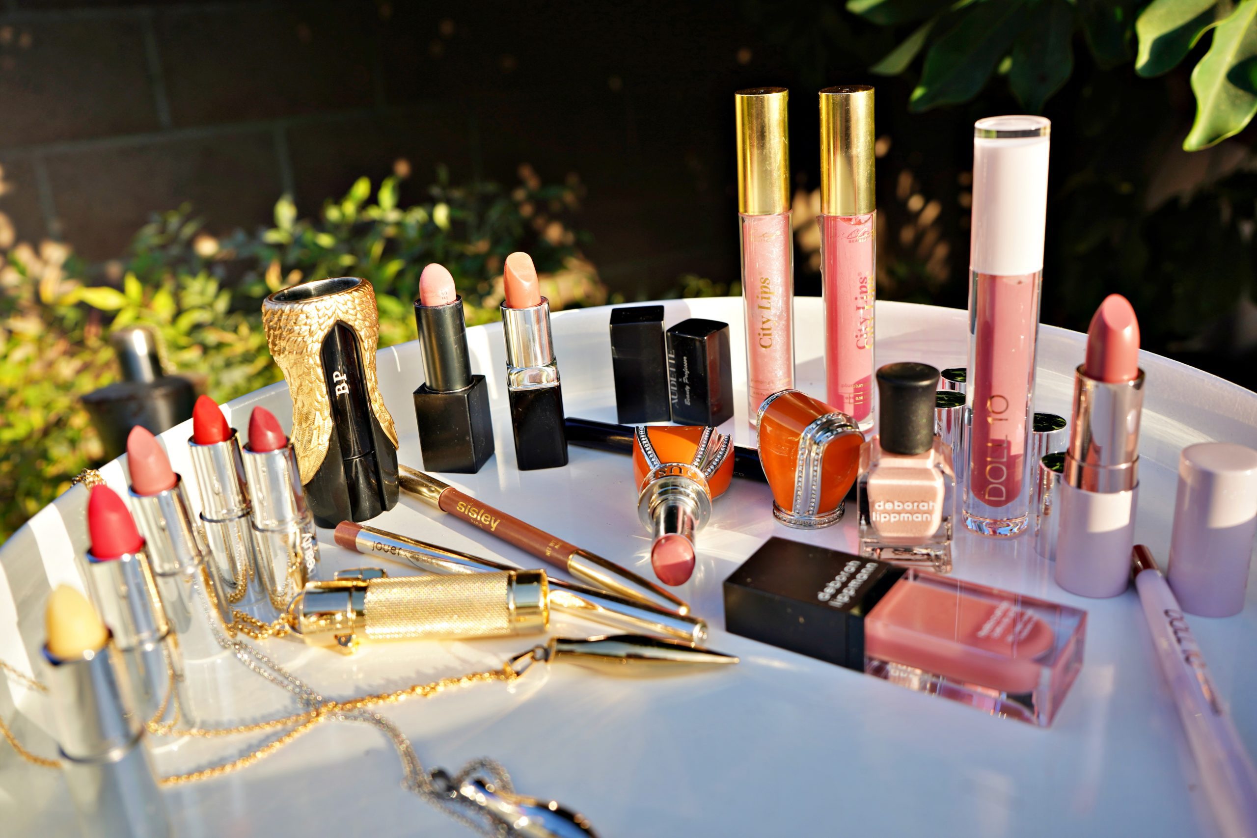 lipsticks in golden hour