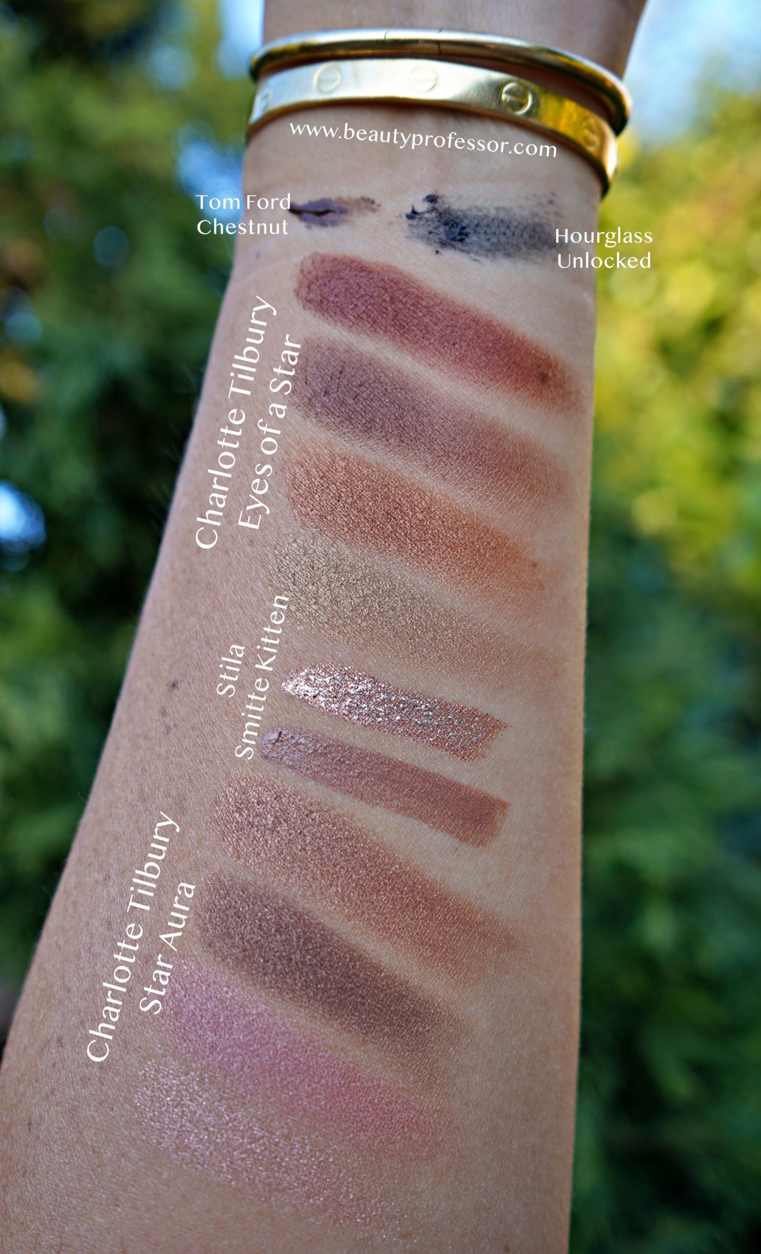 Eye color swatches in direct outdoor shade | Ath-Luxury for 2021