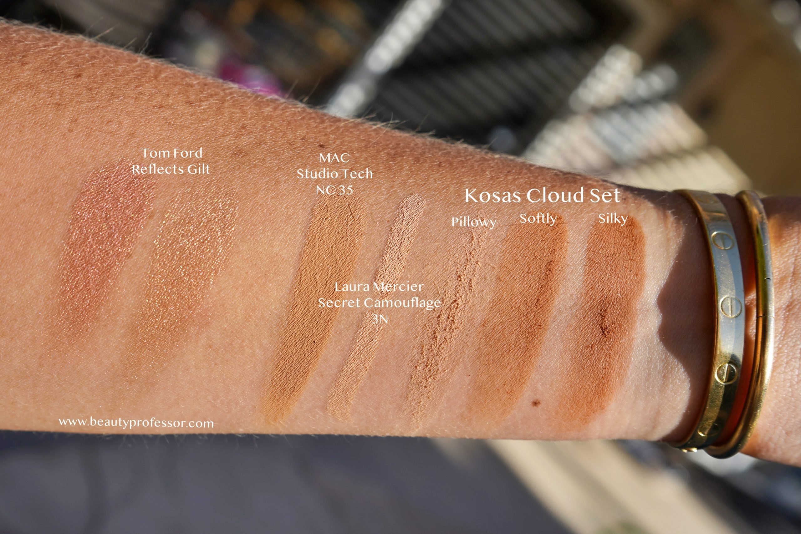 Kosas Cloud Set Powder swatches | Spring Beauty Routine