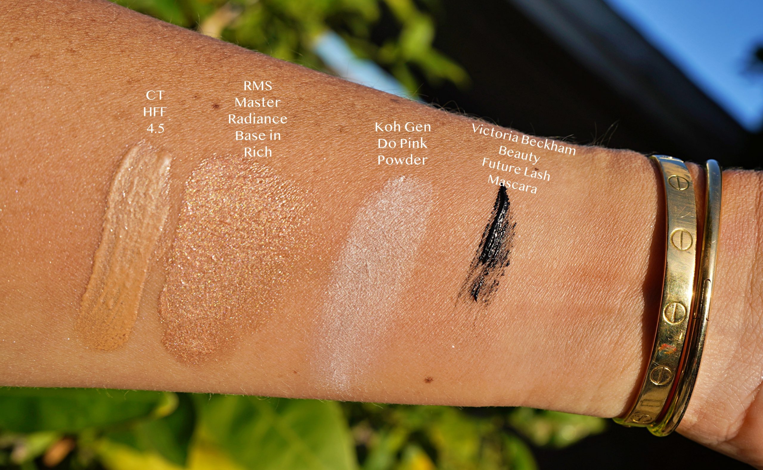 makeup swatches in sunlight