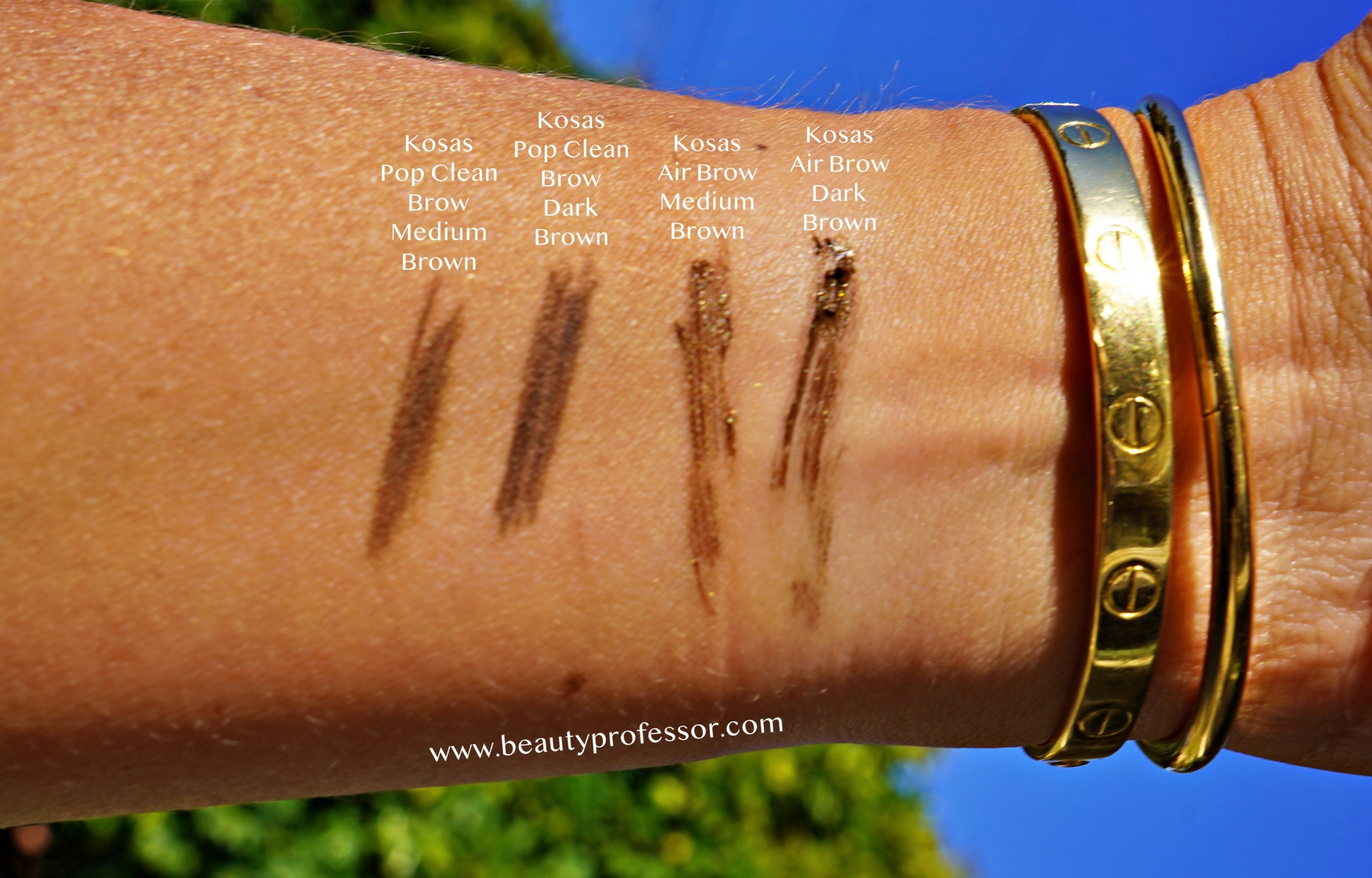 kosas air brow swatches | Late March Launches