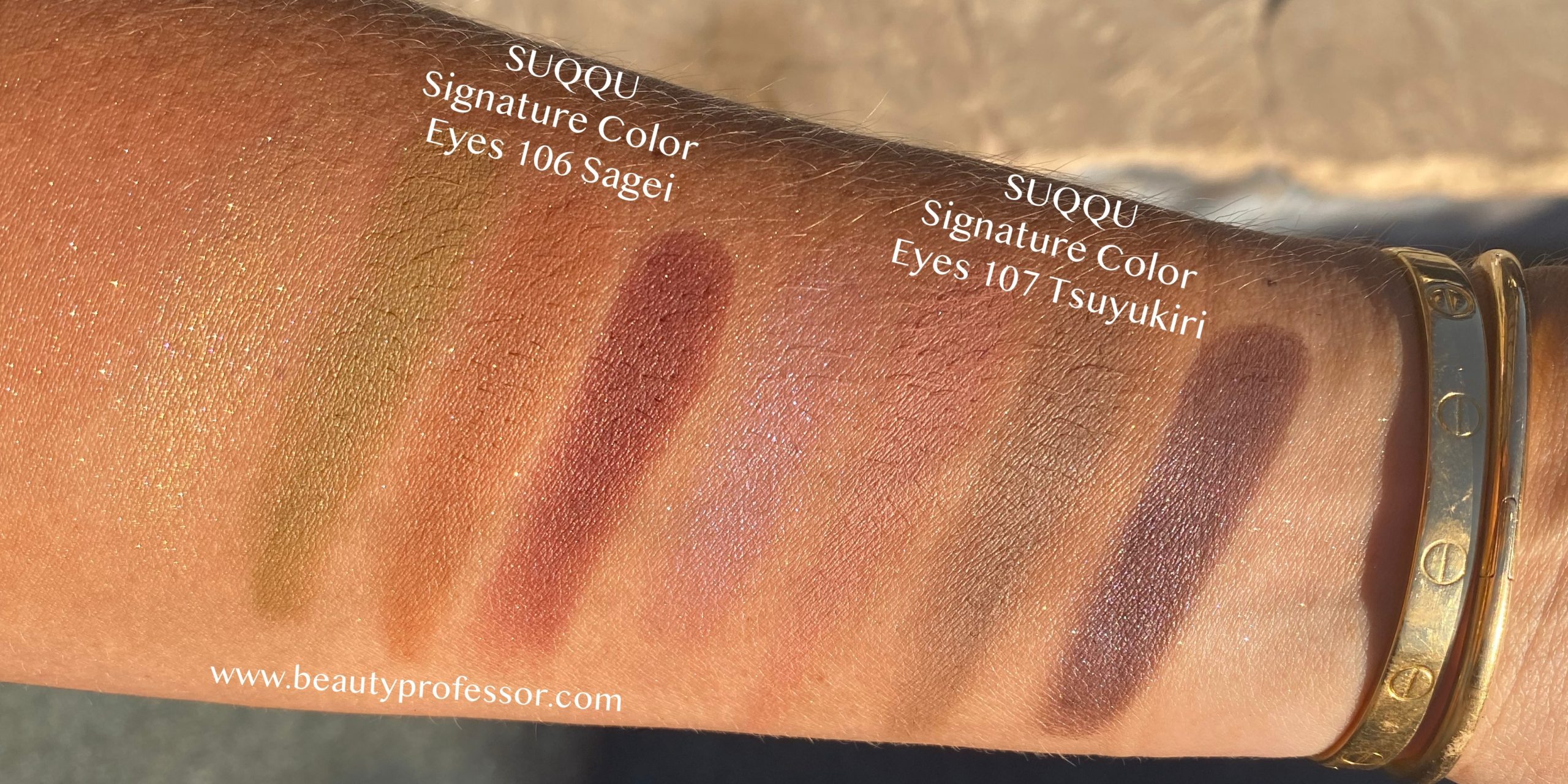 SUQQU A/W 2021 Collection color swatches for eye shadows