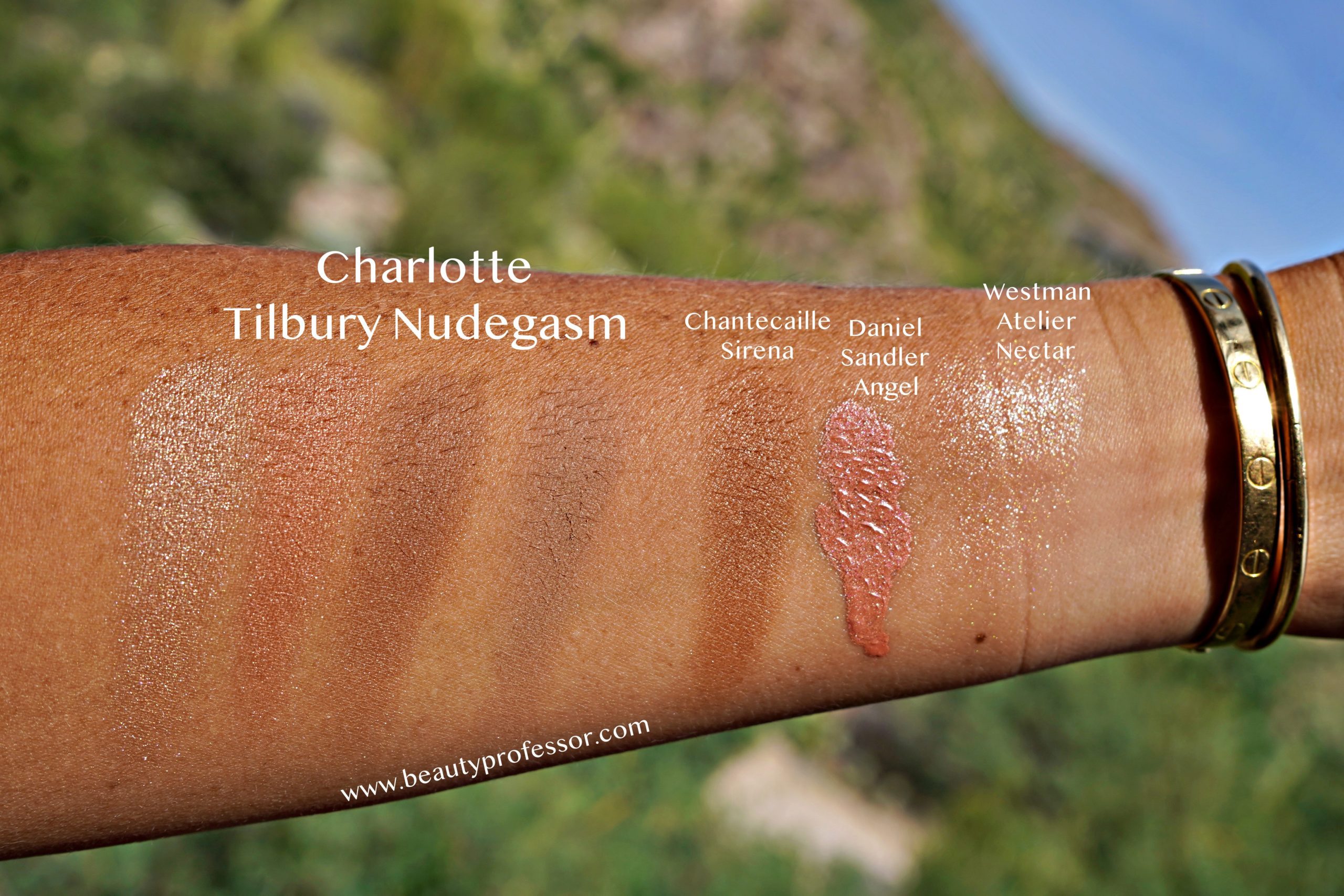 swatches of makeup