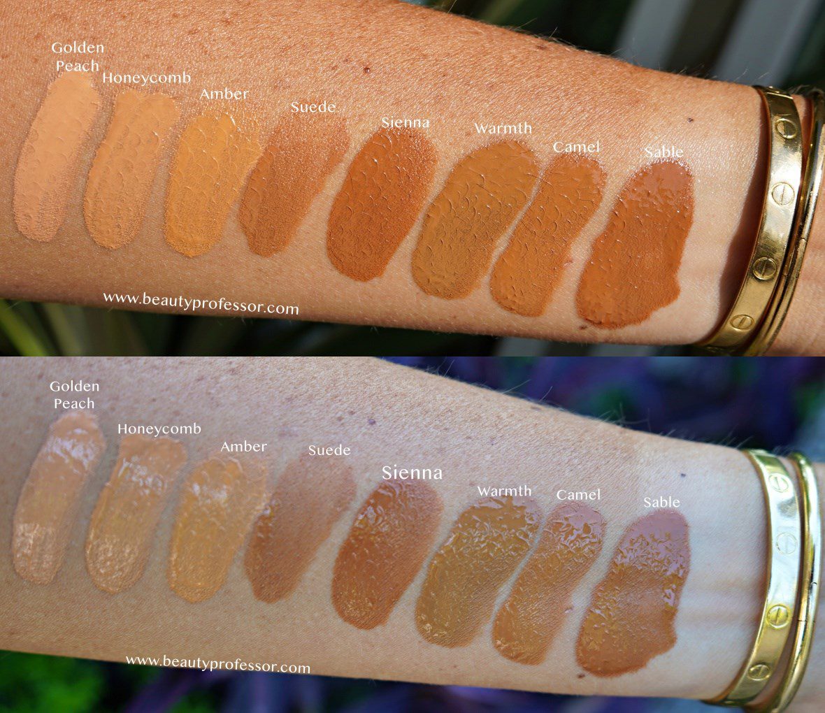 lawless foundation swatches on the arm