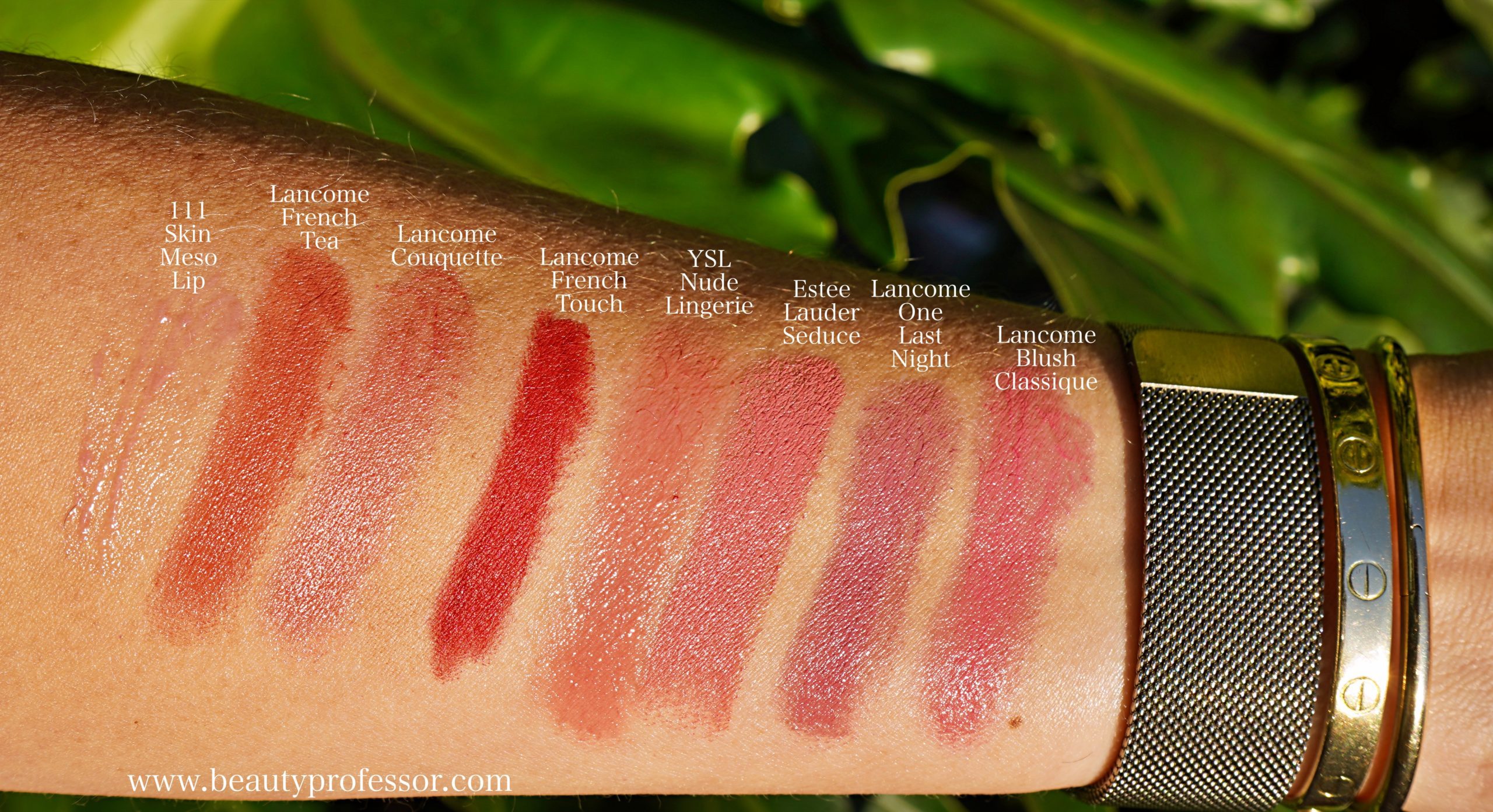 lancome lipstick swatches from January refresh