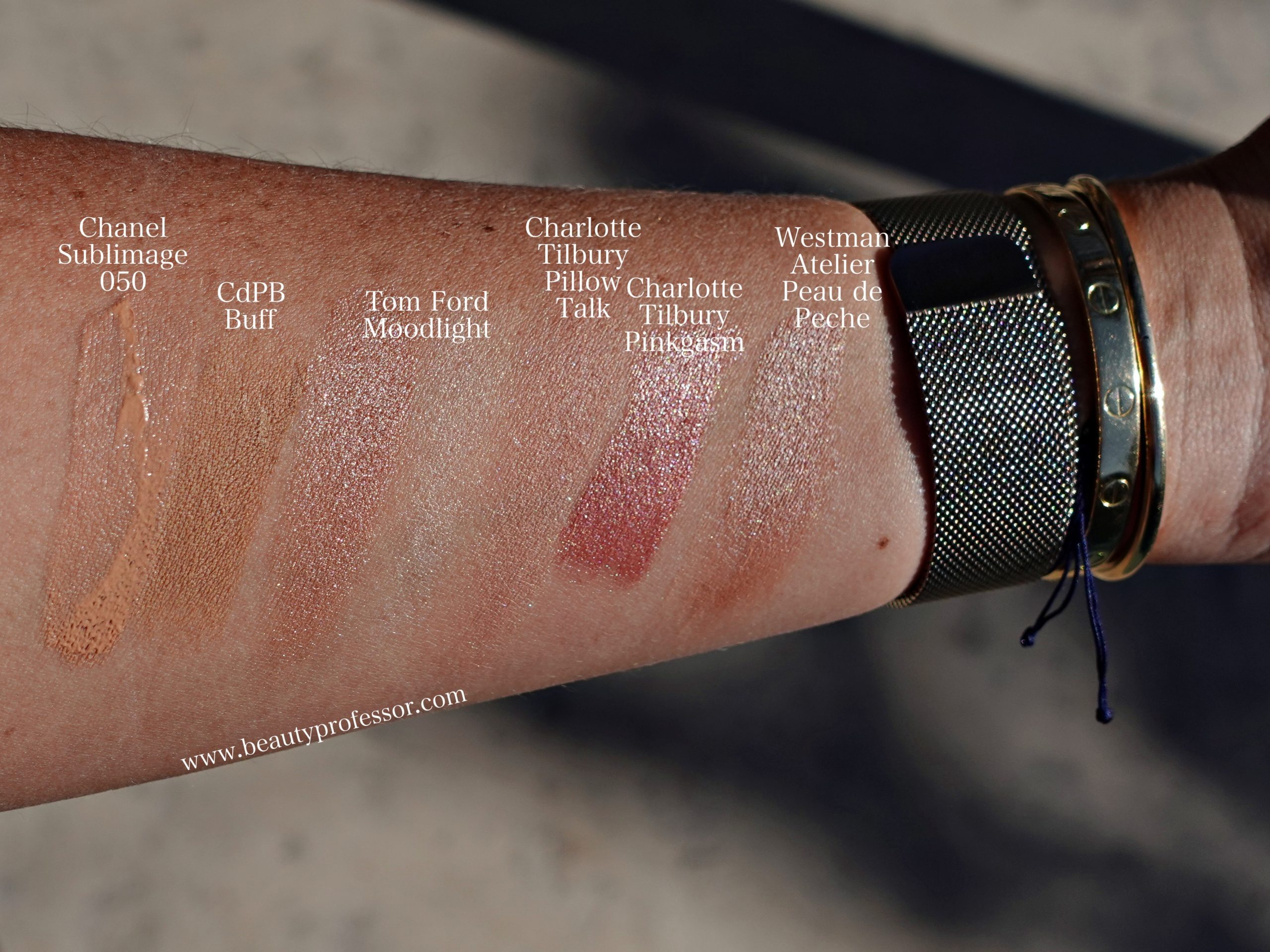 makeup swatches for here comes the sun