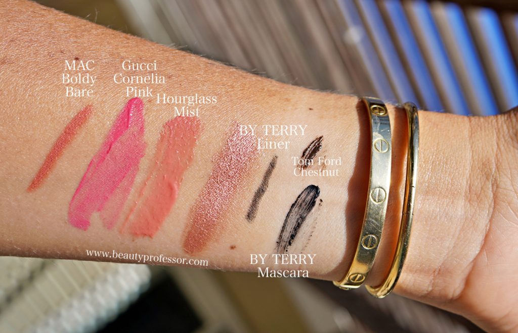 eyes and lips makeup swatches 