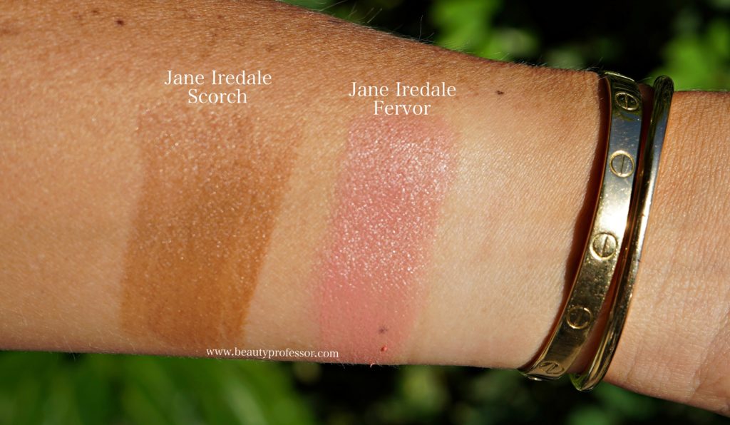 Jane Iredale fervor blush swatch on arms
