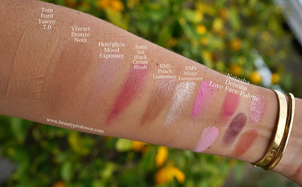 swatches of beauty product from the Beautylish gift card event