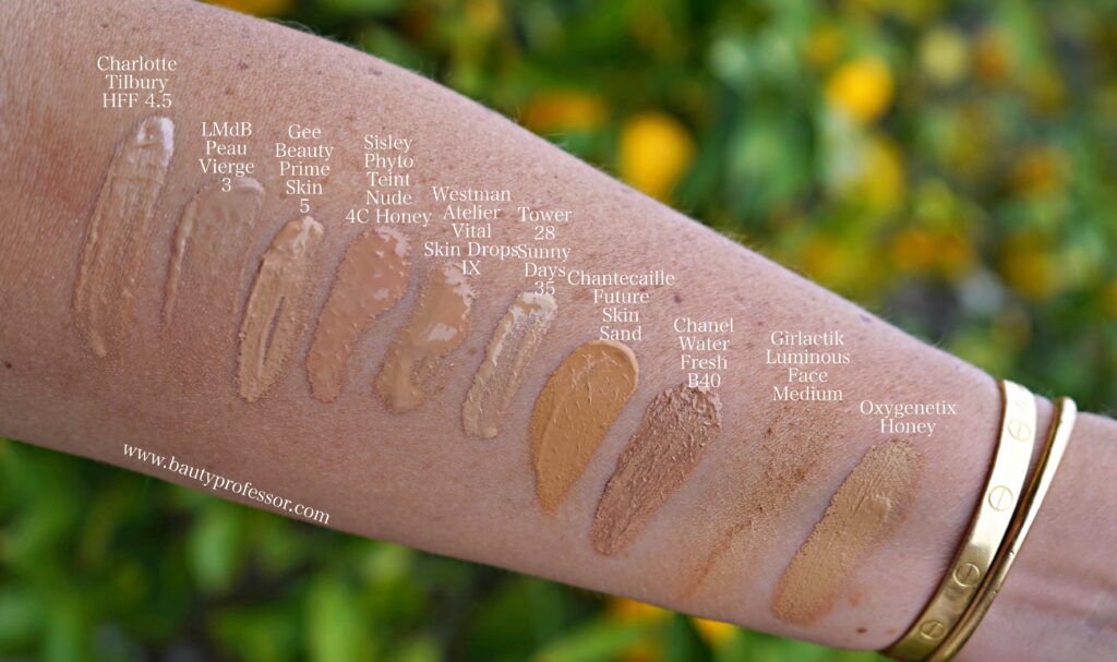 swatches of foundation favorites