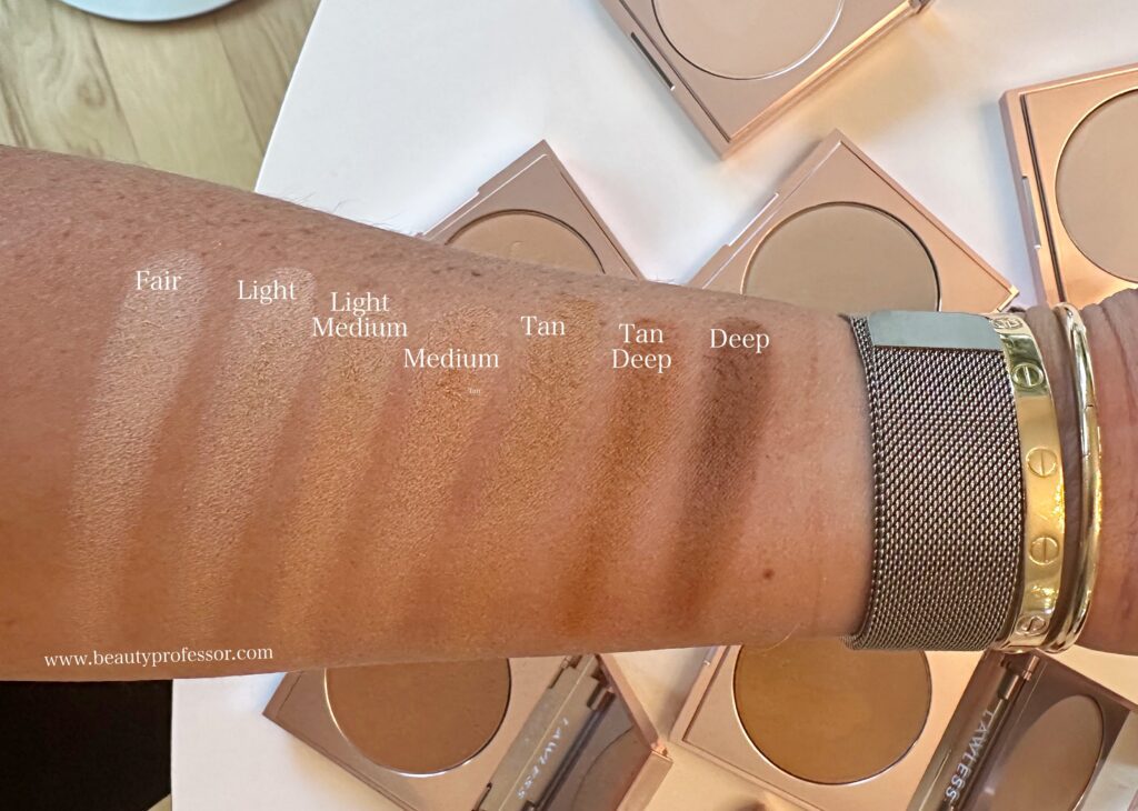 Lawless Talc-Free Perfecting Powder swatches