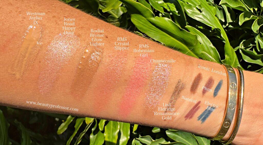 swatch of fall beauty favorites for the eyes
